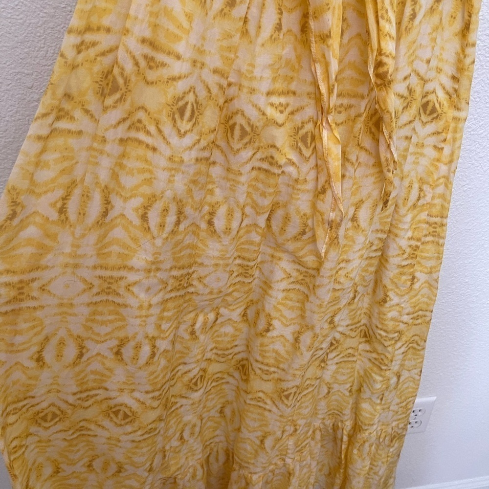 Dil Maxi Yellow Front Tie Dress View 4